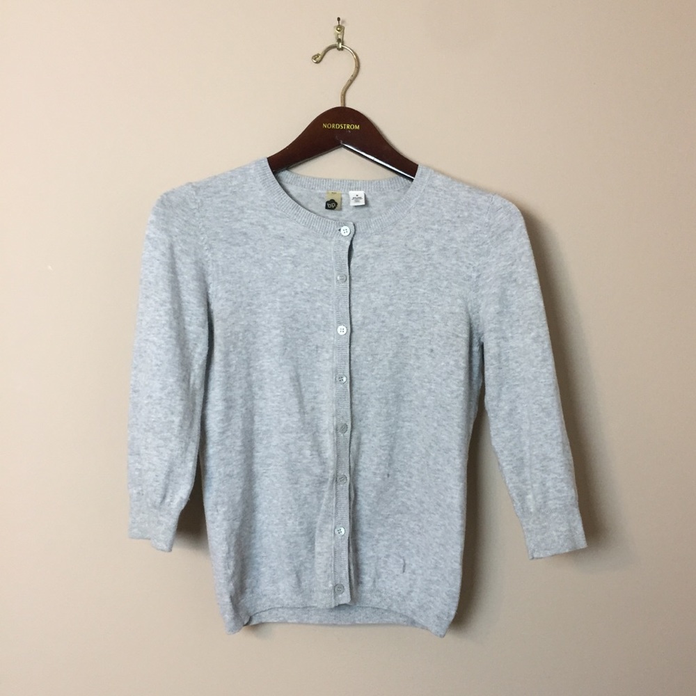 BP Nordstrom Quarter Sleeve Heather Gray Cardigan